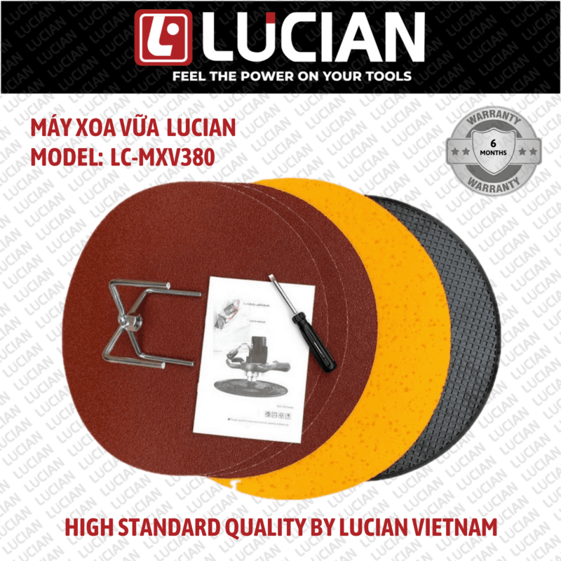 MÁY XOA VỮA CẦM TAY ĐÈN LED LUCIAN LC-MXV380