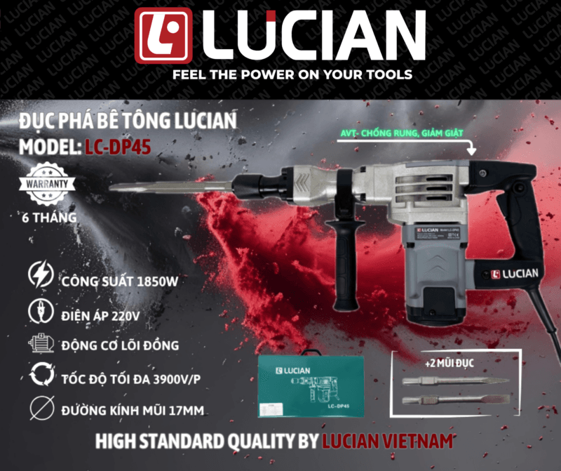 MÁY ĐỤC BÊ TÔNG CỠ TRUNG LUCIAN LC-DP45