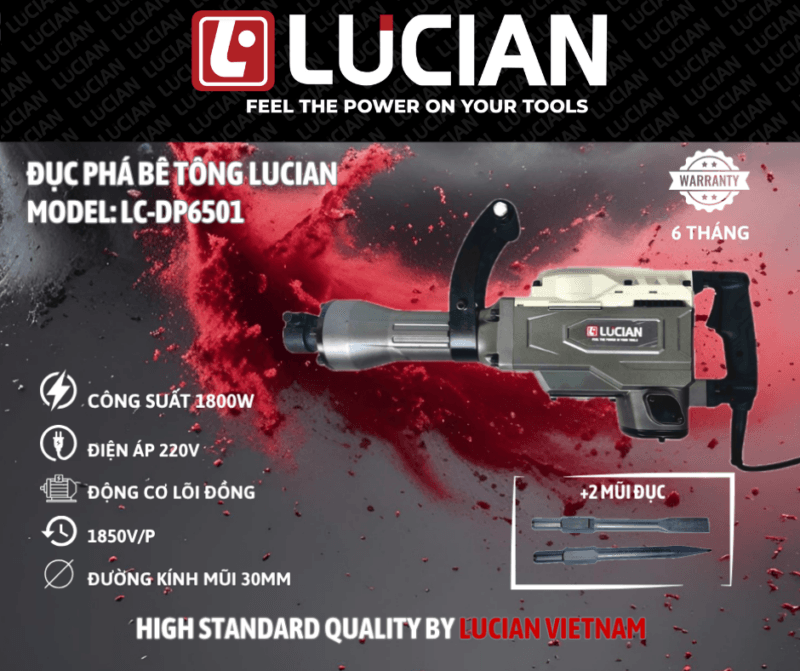 MÁY ĐỤC BÊ TÔNG LUCIAN LC-DP6501