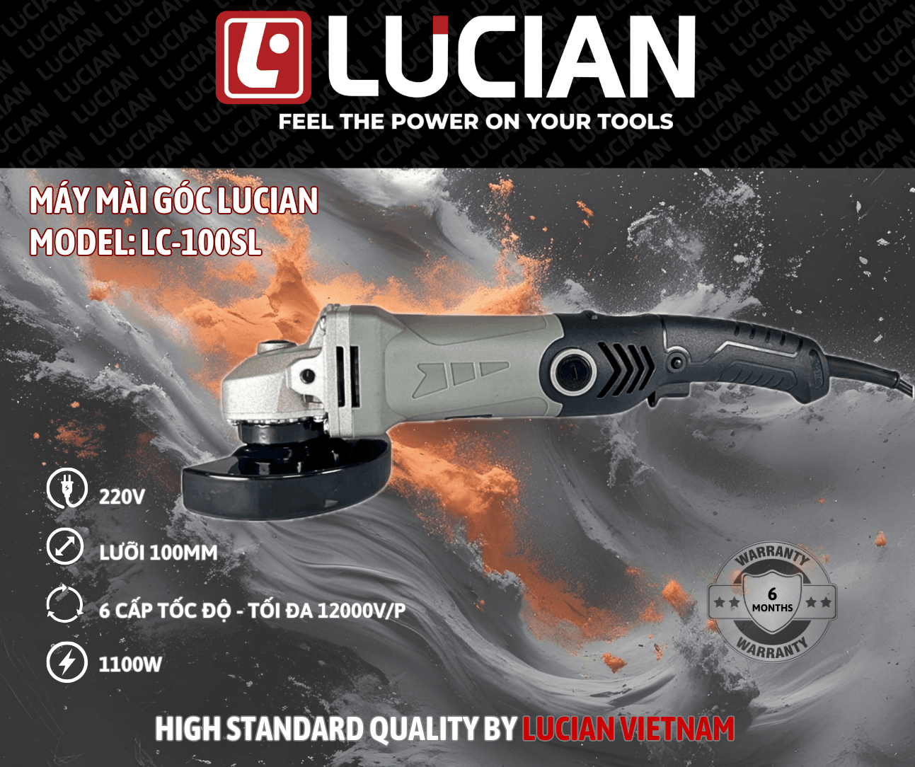 MÁY MÀI GÓC  LUCIAN LC-100SL.