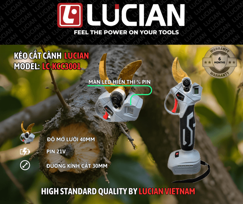 KÉO CẮT CÀNH DÙNG PIN LUCIAN LC-KCC3001