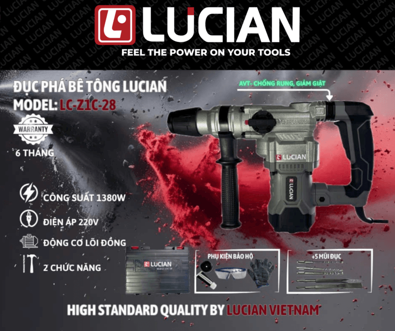 MÁY ĐỤC BÊ TÔNG LUCIAN LC-Z1C-28