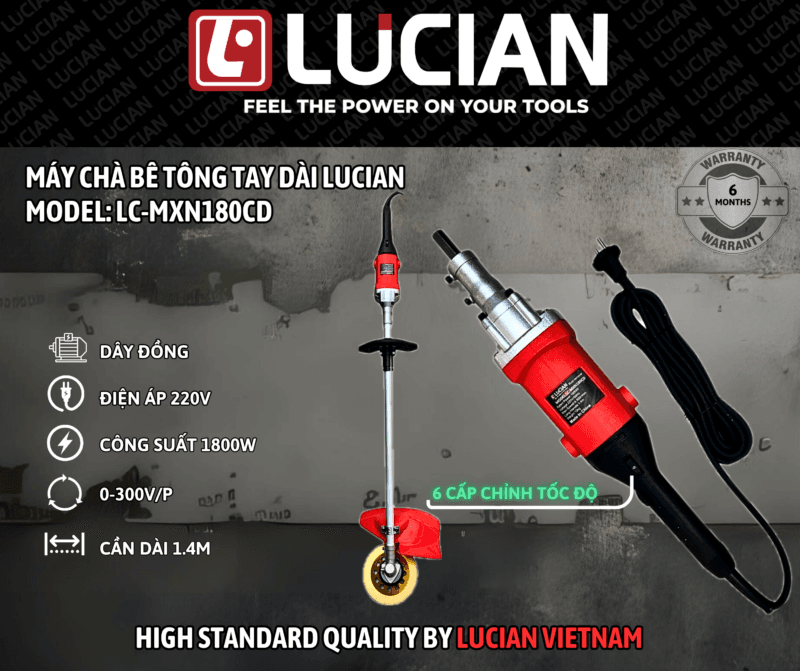 MÁY CHÀ BÊ TÔNG CÁN DÀI LUCIAN LC-MXN180CD