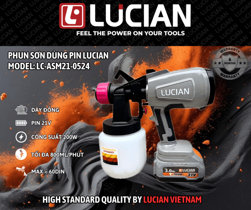 MÁY PHUN SƠN DÙNG PIN LUCIAN LC-ASM21-0524