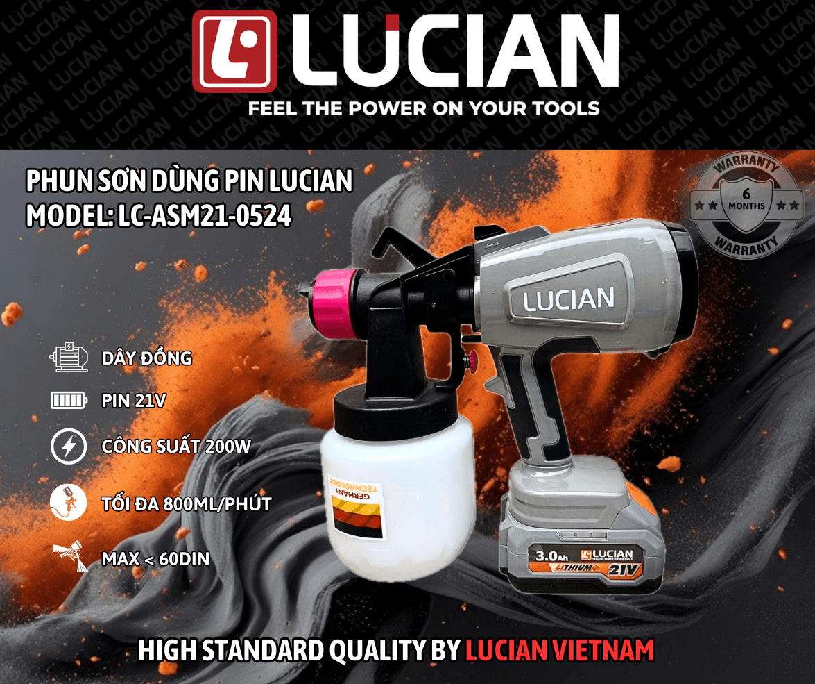 MÁY PHUN SƠN DÙNG PIN LUCIAN LC-ASM21-0524