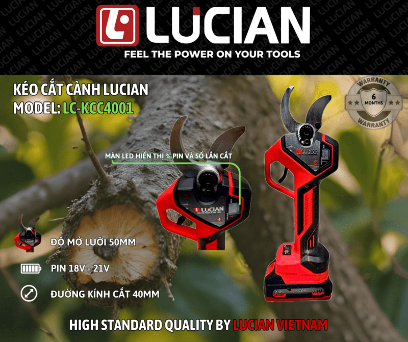 KÉO CẮT CÀNH DÙNG PIN LUCIAN LC-KCC4001