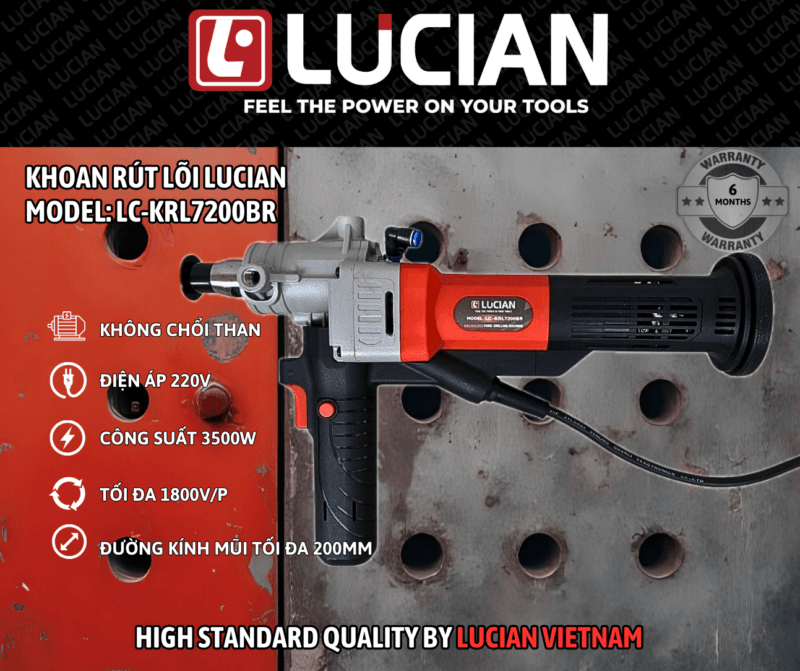 KHOAN RÚT LÕI KHÔNG CHỔI THAN LUCIAN LC-KRL7200BR